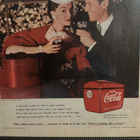 Vintage Coca-Cola advertisement from a 1950s magazine framed 12.5”x16” - Picture 3 of 8